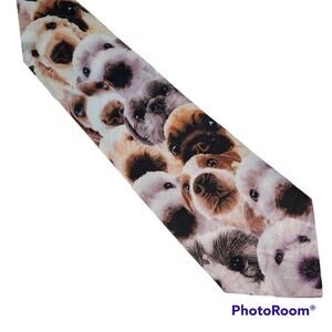 Steven Harris hand made puppy dog face snoot tie